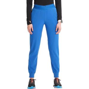 Cherokee Infinity Womens Pull-On Scrub Jogger Pants Mid Rise Bottoms, 4 Pockets, Elastic Waist Interior Drawstring – IN122A(Royal)