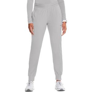 Cherokee Infinity Womens Pull-On Scrub Jogger Pants Mid Rise Bottoms, 4 Pockets, Elastic Waist Interior Drawstring – IN122A(Vapor)