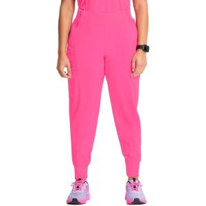 Cherokee Infinity Womens Scrub Jogger Pants, Mid Rise, Moisture Wicking, Wrinkle-Resistant, 360 Stretch, 5 Pockets – CK110A(Carmine Pink)