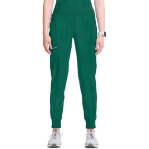 Cherokee Infinity Womens Scrub Jogger Pants, Mid Rise, Moisture Wicking, Wrinkle-Resistant, 360 Stretch, 5 Pockets – CK110A(Hunter Green)