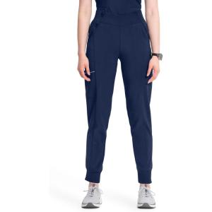 Cherokee Infinity Womens Scrub Jogger Pants, Mid Rise, Moisture Wicking, Wrinkle-Resistant, 360 Stretch, 5 Pockets – CK110A(Navy)
