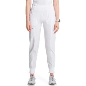 Cherokee Infinity Womens Scrub Jogger Pants, Mid Rise, Moisture Wicking, Wrinkle-Resistant, 360 Stretch, 5 Pockets – CK110A(White)