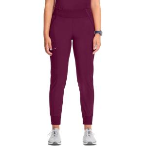 Cherokee Infinity Womens Scrub Jogger Pants, Mid Rise, Moisture Wicking, Wrinkle-Resistant, 360 Stretch, 5 Pockets – CK110A(Wine)