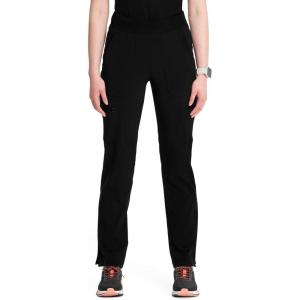 Cherokee Infinity Women’s Scrub Pant Mid Rise Tapered Leg Pull-on Bottom with Moisture Wicking & 360° Stretch Fabric CK065A(Black)