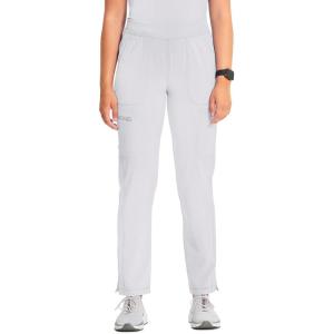 Cherokee Infinity Women’s Scrub Pant Mid Rise Tapered Leg Pull-on Bottom with Moisture Wicking & 360° Stretch Fabric CK065A(White)