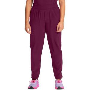 Cherokee Infinity Women’s Scrub Pant Mid Rise Tapered Leg Pull-on Bottom with Moisture Wicking & 360° Stretch Fabric CK065A(Wine)