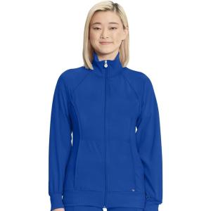 Cherokee Infinity Womens Zip Front Jacket With 2 Pockets Contemporary Fit Back Shoulder Yokes & Front Princess Seams- 2391A(Galaxy Blue)