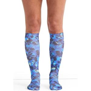 Cherokee Knee High Compression Socks 8-15 mmHg, Lightweight Printed Support Stockings, 1 Pair- COMFORTSUPPORT(Garden Silhouette)