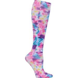 Cherokee Knee High Compression Socks 8-15 mmHg, Lightweight Printed Support Stockings, 1 Pair- COMFORTSUPPORT(Tie Dye Trip)