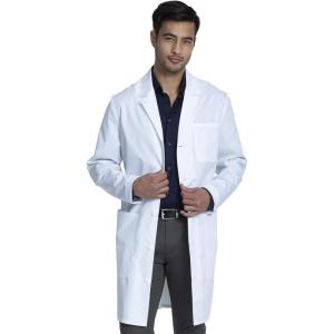 Cherokee Long Lab Coat for Men with Front Button Closure, 3 Pockets & Center back length 38″ CK412(White)