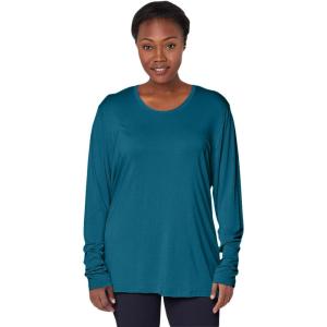 Cherokee Long Sleeve Underscrub for Women Modern Classic fit Soft Crew Neck Knit Tee with 2-Way Stretch – 4881(Caribbean Blue)