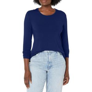 Cherokee Long Sleeve Underscrub for Women Modern Classic fit Soft Crew Neck Knit Tee with 2-Way Stretch – 4881(Navy)