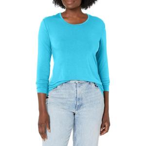 Cherokee Long Sleeve Underscrub for Women Modern Classic fit Soft Crew Neck Knit Tee with 2-Way Stretch – 4881(Turquoise)
