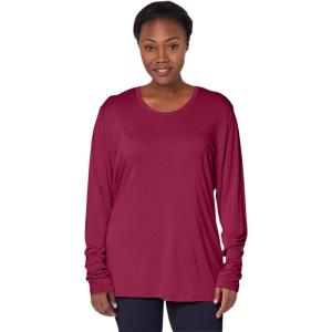 Cherokee Long Sleeve Underscrub for Women Modern Classic fit Soft Crew Neck Knit Tee with 2-Way Stretch – 4881(Wine)