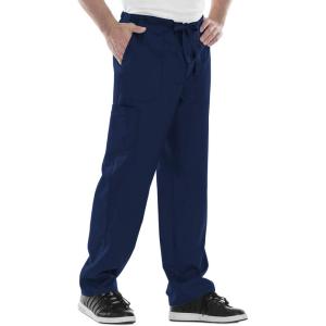 Cherokee Luxe Men Scrubs Pant Fly Front Drawstring Cargo 1022(Navy)