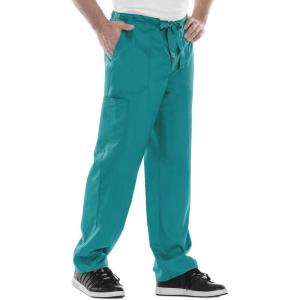 Cherokee Luxe Men Scrubs Pant Fly Front Drawstring Cargo 1022(Teal)