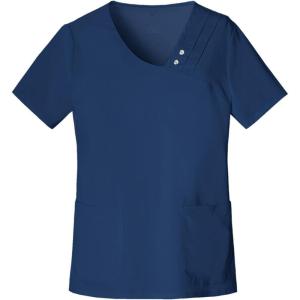 Cherokee Luxe Women Scrubs Top Crossover V-Neck Pin-Tuck 1999(Navy)