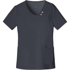 Cherokee Luxe Women Scrubs Top Crossover V-Neck Pin-Tuck 1999(Pewter)