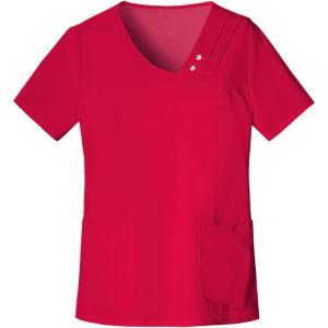 Cherokee Luxe Women Scrubs Top Crossover V-Neck Pin-Tuck 1999(Red)
