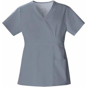 Cherokee Luxe Women Scrubs Top Mock Wrap 1841(Grey)