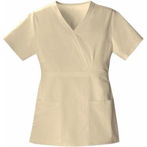Cherokee Luxe Women Scrubs Top Mock Wrap 1841(Khaki)