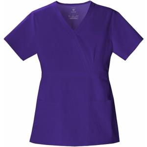 Cherokee Luxe Women Scrubs Top Mock Wrap 1841(Nu-grape)