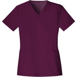 Cherokee Luxe Women Scrubs Top V-Neck 1845(Wine)