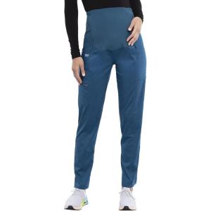 Cherokee Maternity Scrub Pants for Women Straight Leg Bottoms with Belly Coverage, Ultra Soft 2-Way Stretch Fabric – WW155(Caribbean Blue)