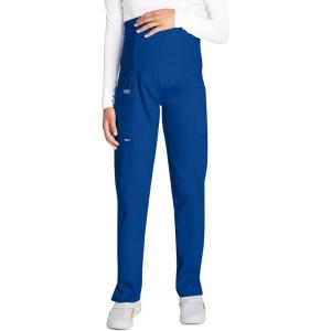 Cherokee Maternity Scrub Pants for Women Straight Leg Bottoms with Belly Coverage, Ultra Soft 2-Way Stretch Fabric – WW155(Galaxy Blue)
