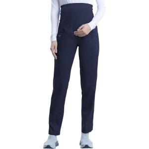 Cherokee Maternity Scrub Pants for Women Straight Leg Bottoms with Belly Coverage, Ultra Soft 2-Way Stretch Fabric – WW155(Navy)