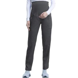 Cherokee Maternity Scrub Pants for Women Straight Leg Bottoms with Belly Coverage, Ultra Soft 2-Way Stretch Fabric – WW155(Pewter)