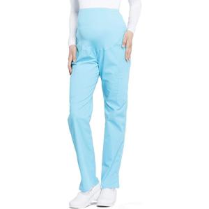 Cherokee Maternity Scrub Pants for Women, Workwear Professionals Soft Stretch WW220(Turquoise)