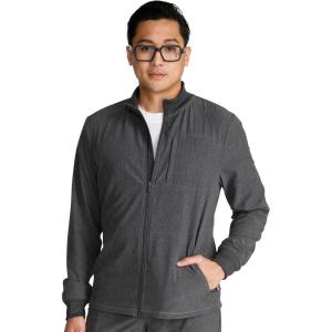 Cherokee Men Scrubs Jacket Zip Front CK394A(Heather Pewter)