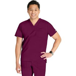 Cherokee Men Scrubs Top Workwear Revolution V-Neck WW751(Wine)