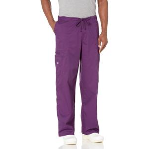 Cherokee Men & Women Scrubs Pant Workwear Core Stretch Drawstring Cargo 4043(Eggplant)