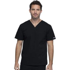 Cherokee Men & Women Scrubs Top Workwear Professionals Tuckable V-Neck WW644(Black)