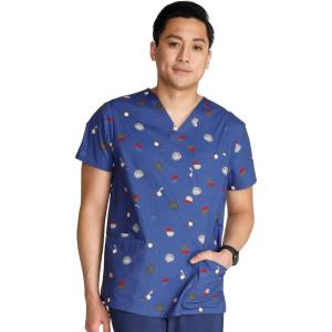 Cherokee Men and Women V-Neck Printed Top with 4 Pockets & Center Back Length 28″ – CK691(Home Run)