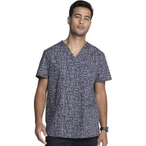 Cherokee Men and Women V-Neck Printed Top with 4 Pockets & Center Back Length 28″ – CK691(Instumental Helpers)