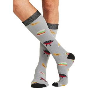 Cherokee Men’s Compression Socks, 10-15 mmHg Knee High, Colorful Print, Lightweight, 1 Pair Pack – MPRINTSUPPORT(Bbq All Day)