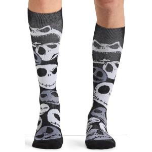 Cherokee Men’s Compression Socks, 10-15 mmHg Knee High, Colorful Print, Lightweight, 1 Pair Pack – MPRINTSUPPORT(Face of Fear)