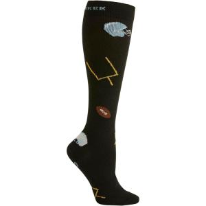 Cherokee Men’s Compression Socks, 10-15 mmHg Knee High, Colorful Print, Lightweight, 1 Pair Pack – MPRINTSUPPORT(Football Fun)