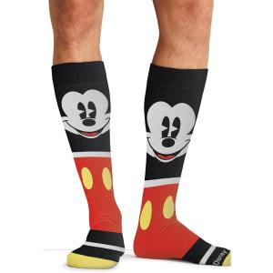 Cherokee Men’s Compression Socks, 10-15 mmHg Knee High, Colorful Print, Lightweight, 1 Pair Pack – MPRINTSUPPORT(Happy Go Mickey)
