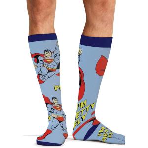 Cherokee Men’s Compression Socks, 10-15 mmHg Knee High, Colorful Print, Lightweight, 1 Pair Pack – MPRINTSUPPORT(Up in the Sky)