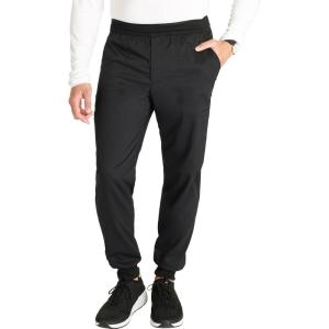 Cherokee Men’s Jogger Modern fit mid-Rise Pull-on Bottoms with 6 Pockets and Elastic Waistband WW251(Black)