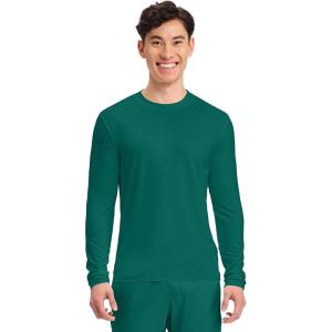 Cherokee Men’s Long Sleeve Underscrub Tee Modern T-Shirt with Crew Neck – CK807(Hunter Green)