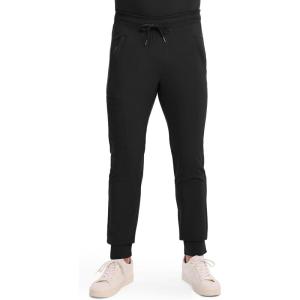 Cherokee Mens Mid Rise Jogger Scrub Pants with Zipper Cargo Pocket 360 Stretch Moisture Wicking PROTX2 Fabric – CK004A(Black)