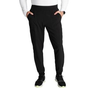 Cherokee Men’s Pull-on Jogger with 5 Pockets, Elastic Waistband, Front Leg Seams and Rib-Knit Cuffs – CK224A(Black)