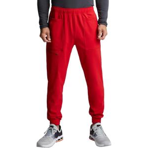 Cherokee Men’s Pull-on Jogger with 5 Pockets, Elastic Waistband, Front Leg Seams and Rib-Knit Cuffs – CK224A(Red)