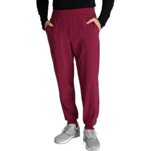 Cherokee Men’s Pull-on Jogger with 5 Pockets, Elastic Waistband, Front Leg Seams and Rib-Knit Cuffs – CK224A(Wine)