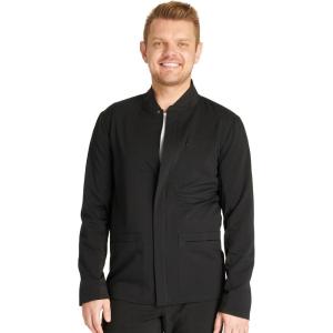 Cherokee Men’s Scrub Jacket, Zip Front Stand-Up Collar and Snap at The Neck Closure – CK329A(Black)